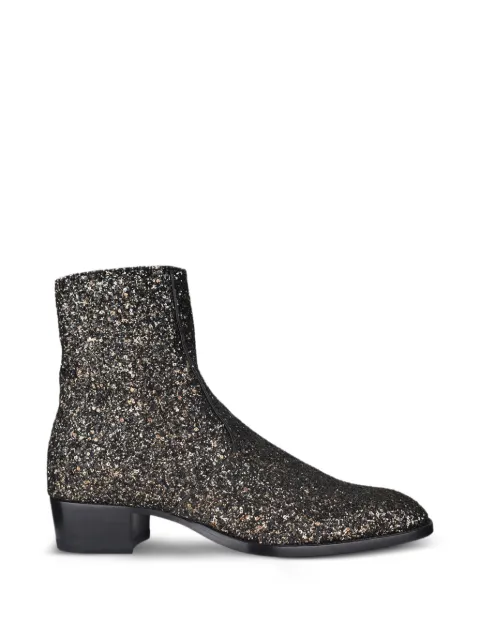 Saint Laurent Wyatt glitter boots Black 5283659TW00