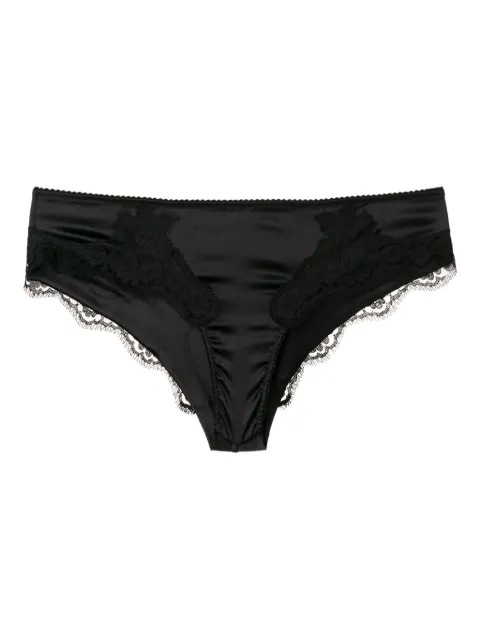 Dolce & Gabbana lace-detail satin briefs Black O2A02TFUAD8