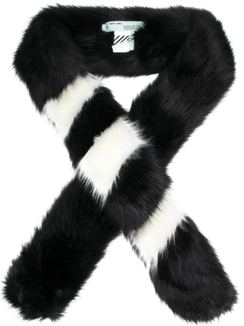 Off-White faux fur scarf Black OWMA002E182370511000