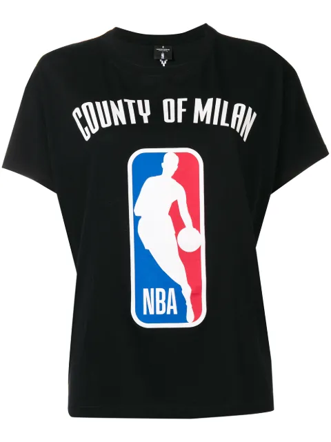 COUNTY OF MILAN logo NBA T-shirt Black CWAA030E180011861088