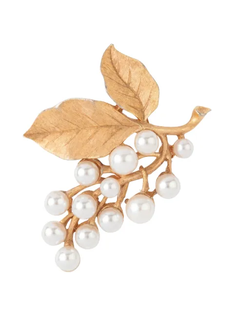 Susan Caplan Vintage 1960s Trifari pearl brooch Gold PN009719