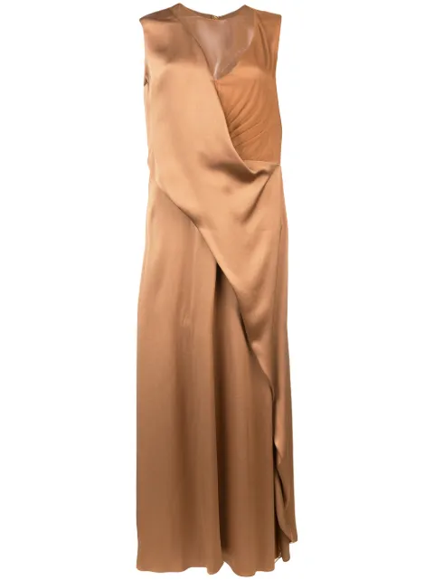 Sies Marjan draped long dress Brown 9BS5051