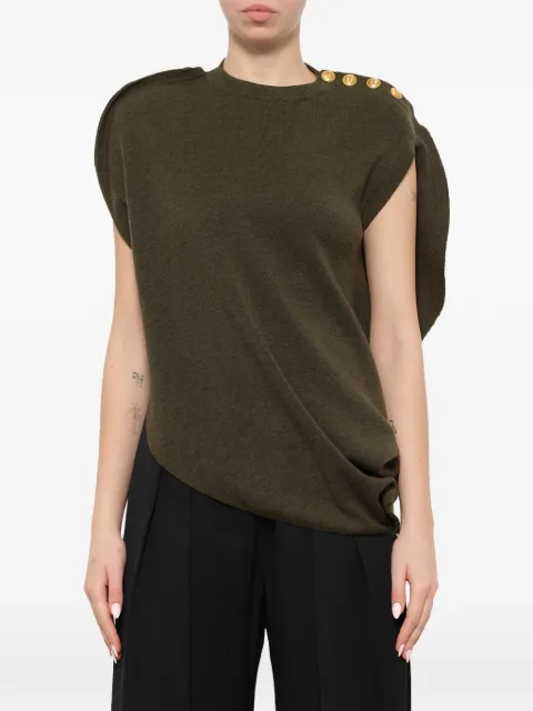 JW Anderson asymmetric knitted top Green KW05418D