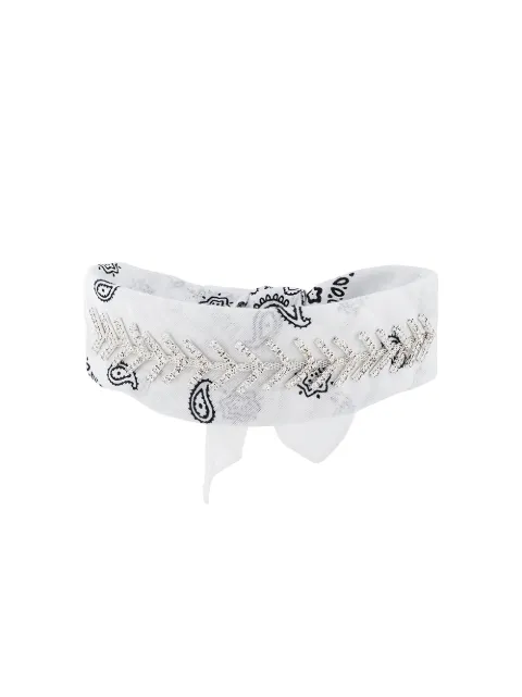 Fallon jewel embellished bandana choker White FS21601