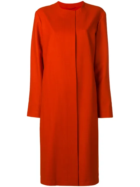 Liska single-breasted fitted coat Orange YARDEN