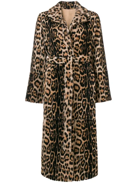 Yves Salomon leopard print fur coat Neutrals 9WYM60717MERL