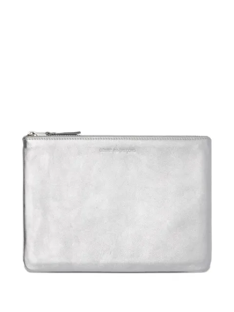 Comme Des Garçons Wallet logo-embossed leather wallet Silver SA5100G