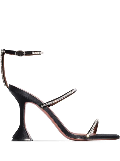 Amina Muaddi Gilda crystal detail sandals Black GILDASANDAL95