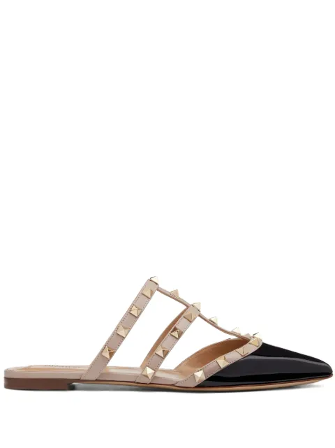 Valentino Garavani Rockstud patent-leather mule Black WS0H15VNW