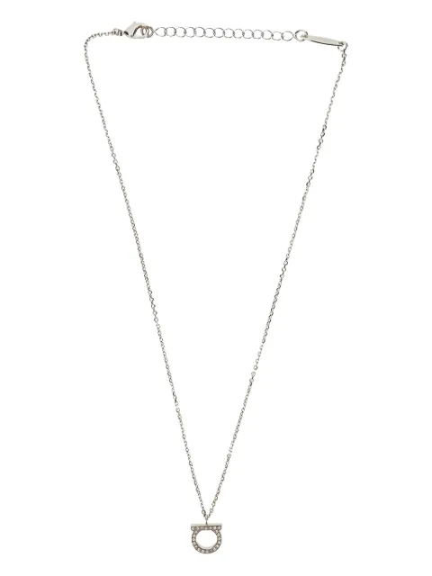 Ferragamo Gancini crystals necklace (L) Metallic 696657