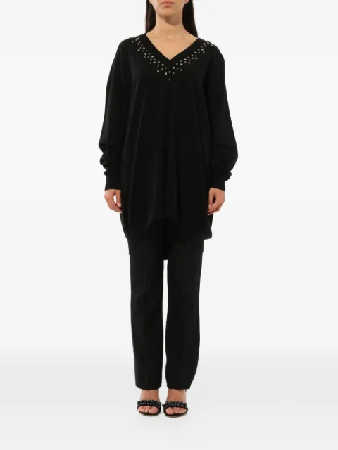 Givenchy v-neck long-sleeve sweater Black BW903M4Z30