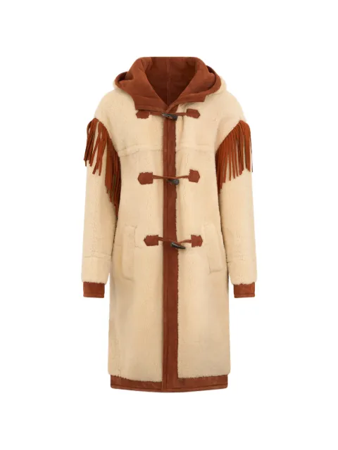 Philosophy Di Lorenzo Serafini shoulder fringe shearling coat Neutrals A39017195