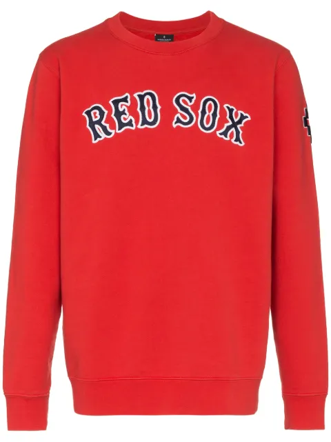 COUNTY OF MILAN Sox embroidered cotton sweater Red CMBA009F186730122030