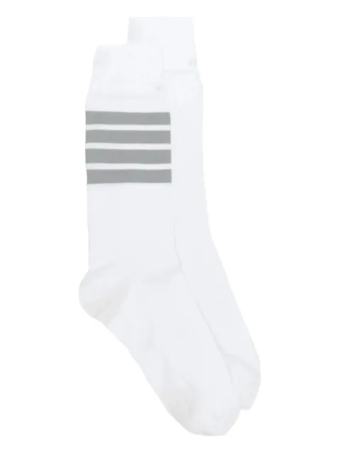 Thom Browne cotton 4-Bar mid-calf socks White MAS023D01690