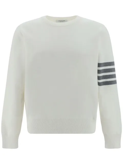 Thom Browne cotton crepe 4-Bar pullover White MKA202A00219