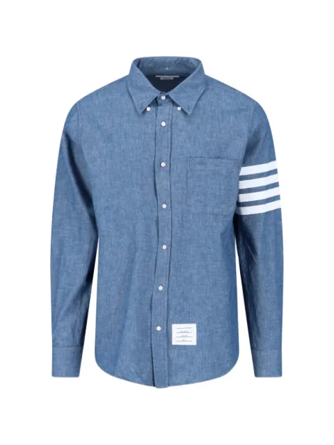 Thom Browne 4-Bar Straight-Fit Chambray Shirt Blue MWL272E00111