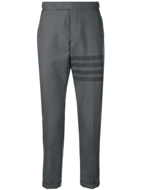 Thom Browne school uniform 4-Bar low rise skinny trousers Grey MTC159A04346