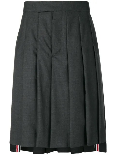 Thom Browne Classic-Rise Pleated Skirt Grey MGC019A00626