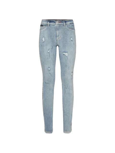 Philipp Plein distressed skinny jeans Blue WDT0769PDE004N
