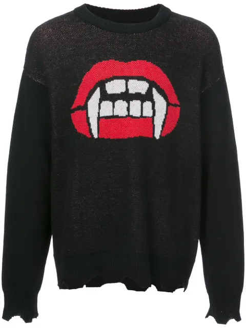 Haculla Fang lip sweater Black HA08AHSK03