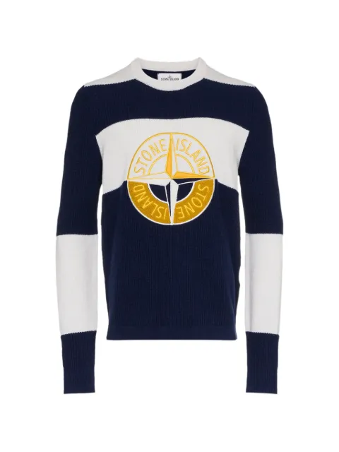Stone Island crew-neck striped sweater Blue 6915583B7