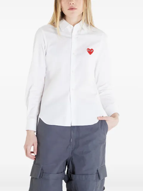 Comme Des Garçons Play heart-patch shirt White P1B001