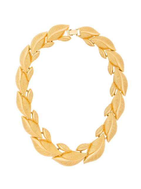 Monet Pre-Owned 1980s Statement Leaf Necklace Gold NL021593