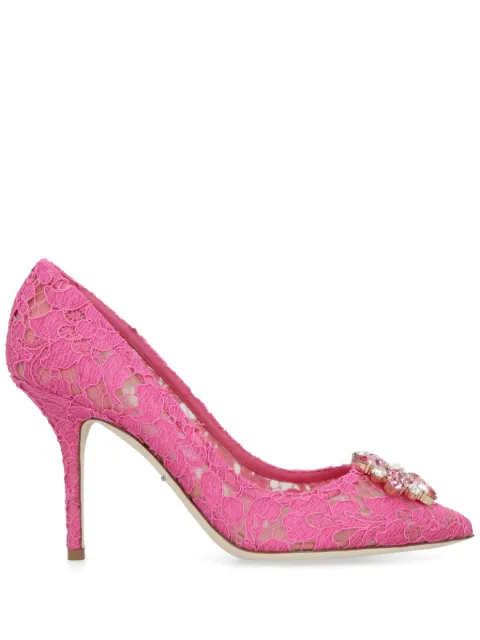 Dolce & Gabbana lace Rainbow pumps with brooch detailing Pink CD0101AL198