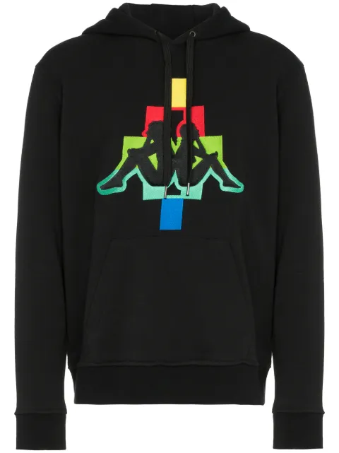COUNTY OF MILAN Kappa logo-embroidered hoodie Black CMBB036E186831061088