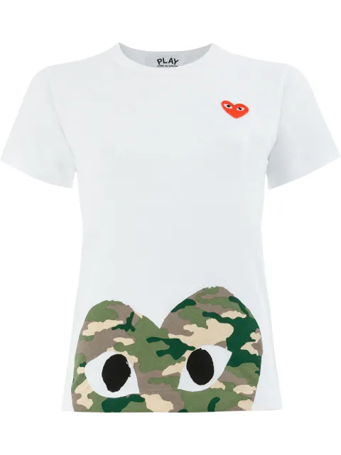 Comme Des Garçons Play heart print T-shirt White P1T243