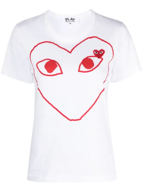 Comme Des Garçons Play heart print T-shirt White P1T099