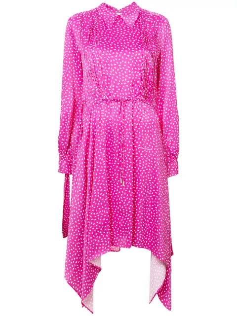 Off-White printed satin dress Pink OWDB070S189501349900
