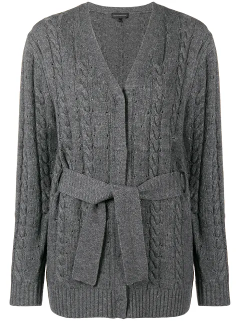Cashmere In Love cashmere blend cable knit cardigan Grey LONDON