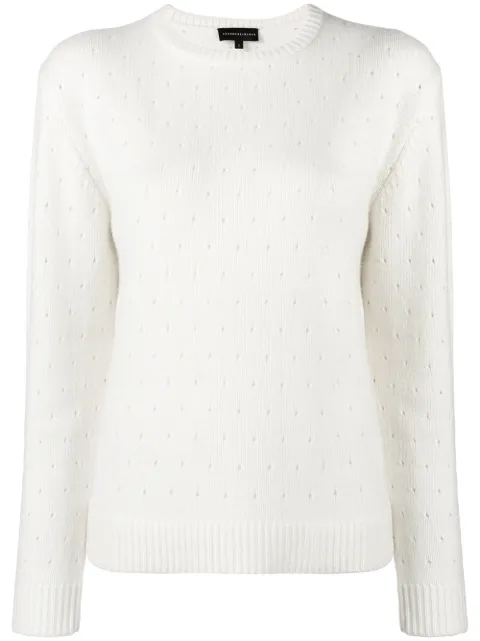 Cashmere In Love cashmere perforated pattern jumper White OLYMPIA