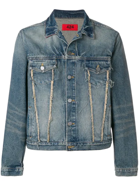424 frayed detail denim jacket Blue SS180007