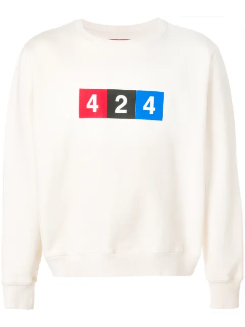 424 logo print sweatshirt Neutrals SS180118