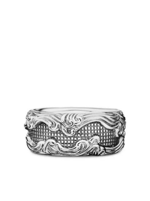 David Yurman sterling silver Waves band ring (10mm) Silver R05790MSS