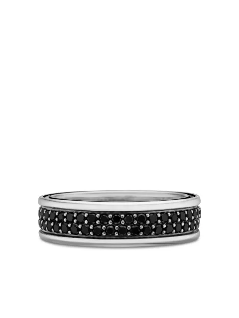 David Yurman sterling silver Streamline Two Row Band diamond ring (6.5mm) Silver R05780MSSABD