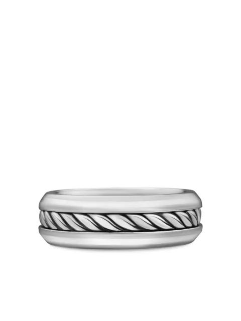 David Yurman sterling silver Cable Inset band ring (8mm) Silver R15744MSS