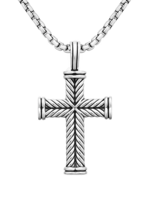 David Yurman sterling silver Chevron Cross pendant (33.5mm) Silver D05039MSS