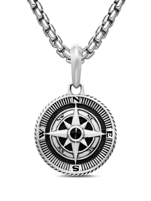 David Yurman sterling silver Maritime Compass diamond amulet (29.5mm) Silver D15885MSSABD