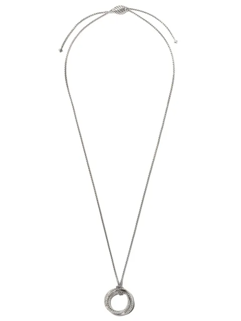 David Yurman sterling silver Crossover diamond necklace (26mm) Silver N12315DSSADI