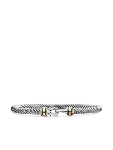 David Yurman 18kt yellow gold and sterling silver Buckle Classic Cable bracelet (4mm) Silver B11295S8