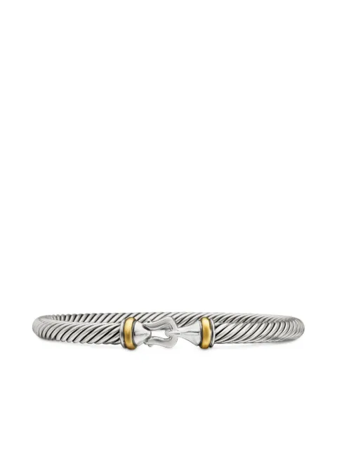 David Yurman 18kt yellow gold and sterling silver Buckle Classic Cable bracelet (5mm) Silver B09308S8