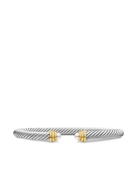 David Yurman 14kt yellow gold and sterling silver Classic Cable bracelet (5mm) Silver B03934S4BPE