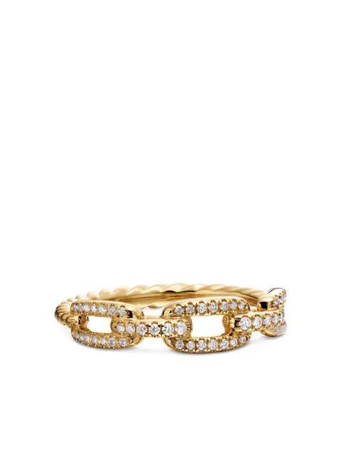 David Yurman 18kt yellow gold Stax Chain Link diamond ring (4.5mm) Gold R13037D88ADI