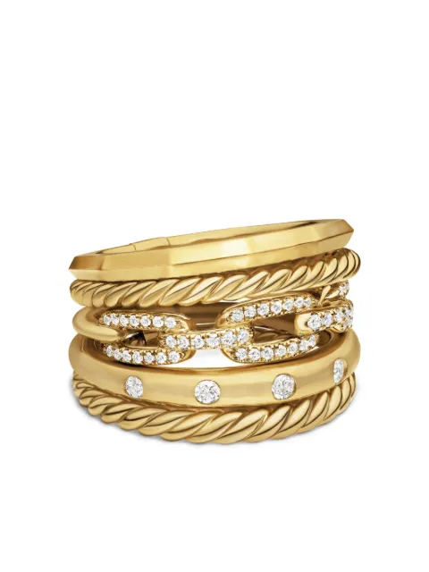 David Yurman 18kt yellow gold Stax Five Row diamond ring (15mm) Gold R12935D88ADI