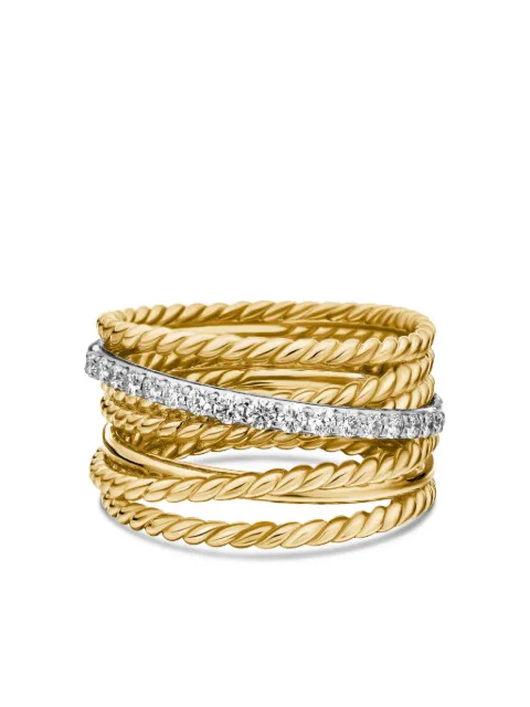 David Yurman 18kt yellow gold Crossover diamond ring (12mm) Gold R07370D88ADI