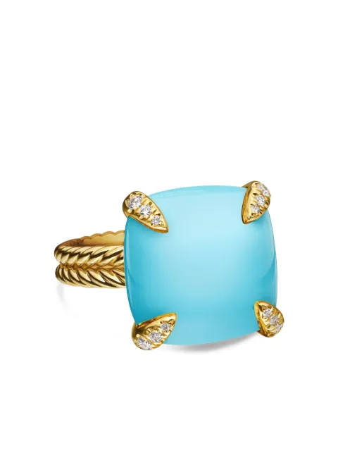 David Yurman 18kt yellow gold Châtelaine turquoise and diamond ring (14mm) Gold R12742D88DTQDI