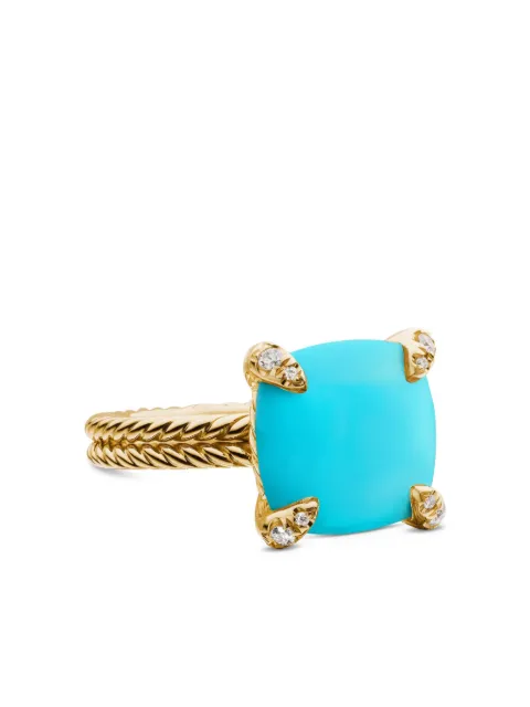 David Yurman 18kt yellow gold Châtelaine turquoise and diamond ring (11mm) Gold R12643D88DTQDI
